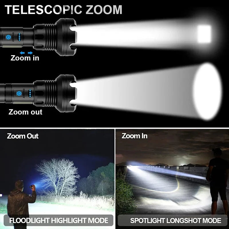 Sorung LED Rechargeable Tactical Laser Flashlight 10000 Lumines